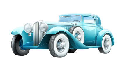 Striking blue car showcasing a pristine white rim and wheel, stunning blend of color design