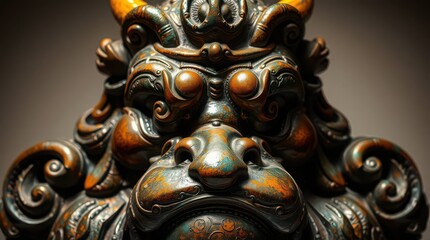 Fototapeta premium golden lion head