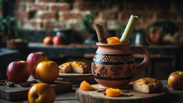 Mexican Ponche: A festive warm fruit punch for Christmas, infused with fruits and typically savored during winter at posadas and Christmas Eve, made with sugar cane, piloncillo, and assorted fruits.