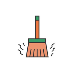 Broom icon  with Editable Stroke