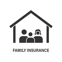 Family insurance icon isolated on white background