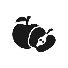 apple silhouette vector illustration 