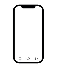Minimal Mobile Phone Vector Illustration with Home Screen