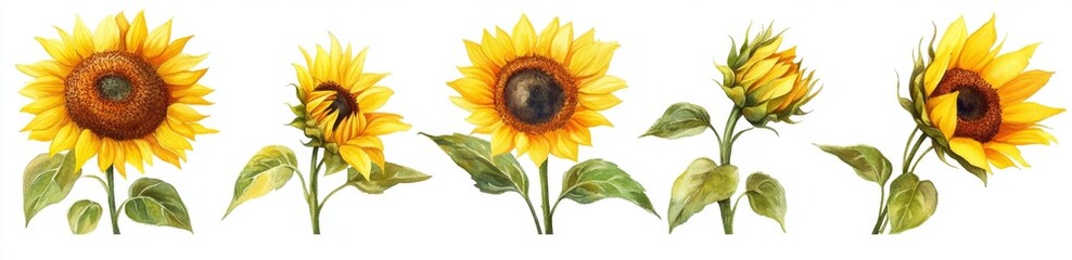 Obraz premium Vibrant Sunflower Illustrations