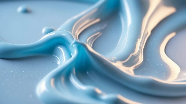 Texture of toothpaste. Zoomed-in view of smeared blue abrasive dental paste.