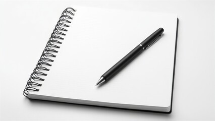 Blank Spiral Notebook with Black Pen for Notes and Ideas