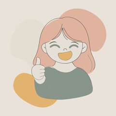  a girl with a winking with finger guns.