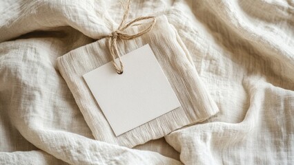 Neutral Toned Fabric with Blank Tag for Branding or Gifts