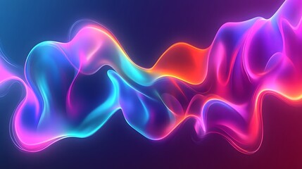 Obraz premium Abstract swirling forms of vibrant neon hues.