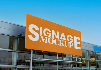 Huge Signage on Store Mockup