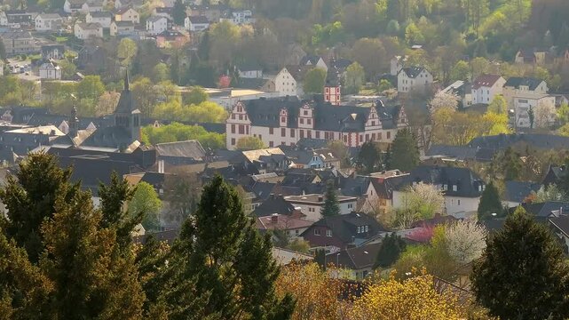 castle hadamar and handamar city germany 4k 50fps video