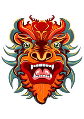Illustration of a dragon's head
