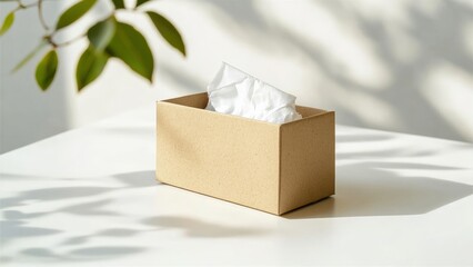 Minimalist Tissue Box with Textured Tissue Paper