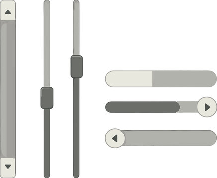 Minimalist user interface scrollbar design elements for digital applications and websites