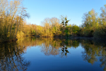 Obraz premium Pond in the Pâtis park, the largest urban natural park in Île-de-France Region