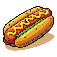 Hot dog detailed icon Vector art.