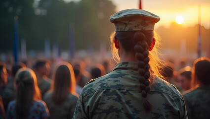 Memorial Day Tribute: Capturing the Valor and Sacrifice of Our Heroes in Dignified Ceremonial Observance - Photo Stock Concept with Empty Space for Customization