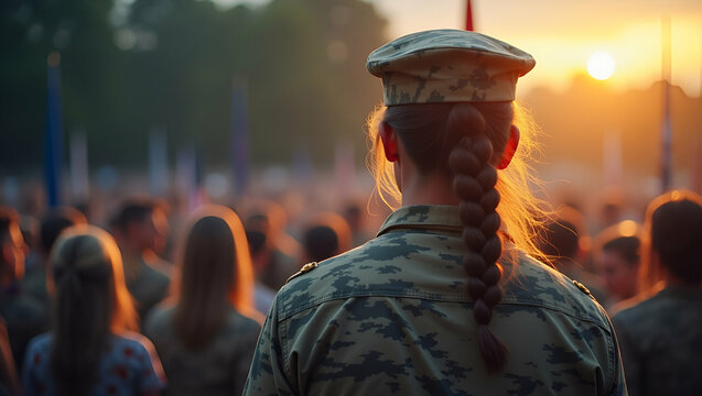 Memorial Day Tribute: Capturing the Valor and Sacrifice of Our Heroes in Dignified Ceremonial Observance - Photo Stock Concept with Empty Space for Customization