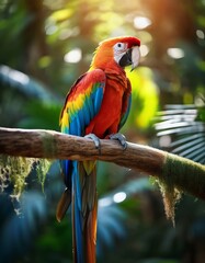 Vibrant Parrot in Tropical Rainforest