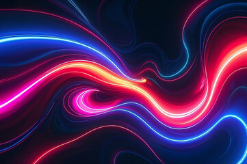 Fototapeta premium Dynamic abstract swirls with glowing edges and smooth shapes under cinematic lighting. Perfect for backgrounds.