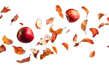 Red apple captured mid-air toss