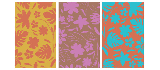 Seamless Botanical Floral Pattern in Earthy Neutral Tones
