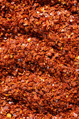 Macro Texture of Ground Chili Pepper Top View