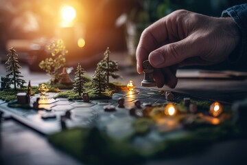 Family game nights engaging fun with intricate board games in a cozy home environment evening atmosphere close-up viewpoint for memorable moments