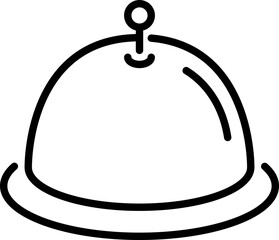 Food cloche icon for dining and service - Editable Stroke SVG, fully scalable.