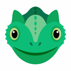 Colorful chameleon head vector illustration perfect for logos, prints, and digital art.