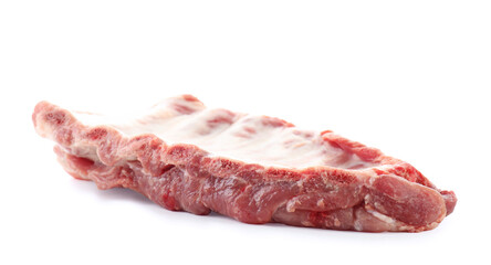 Fresh raw pork ribs isolated on white