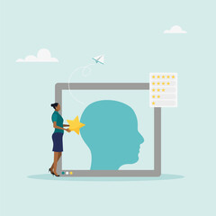 Employee performance evaluation, rating assessment. Vector illustration.	