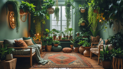 living room with christmas decorations