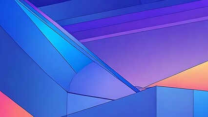 Fototapeta premium Abstract Geometric Design: Blue, Purple, and Orange Hues