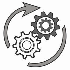 Gears And Arrows Circular Process Concept Business Innovation Technology Workflow