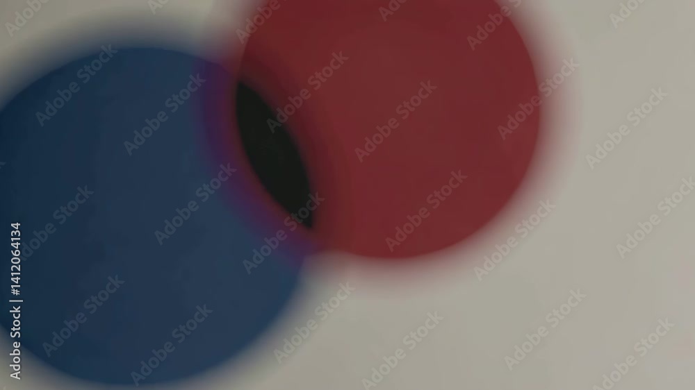 Poster dynamic overlapping circles: abstract blur motion in primary colors