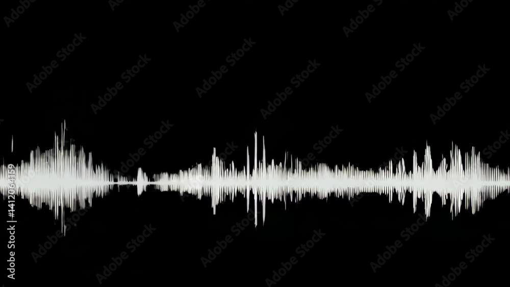 Poster dynamic audio pulse and waveform animation in high definition motion