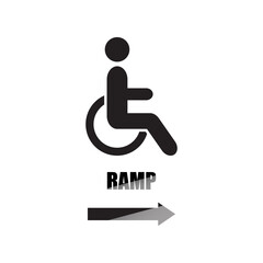 Wheelchair Ramp Sign Vector Illustration