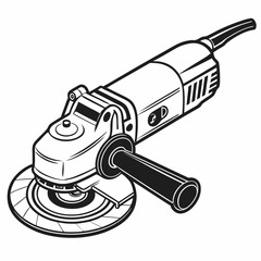 Illustration Of Angle Grinder Machinery Tool For Grinding And Polishing Materials