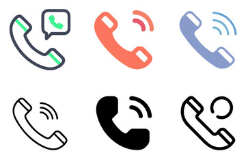 Telephone Icon for Communication and Contact