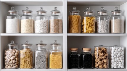 A fully stocked pantry, showcasing organization and abundance - Rice Abundance Tea Baking Baskets