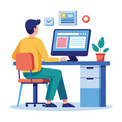 man working on computer