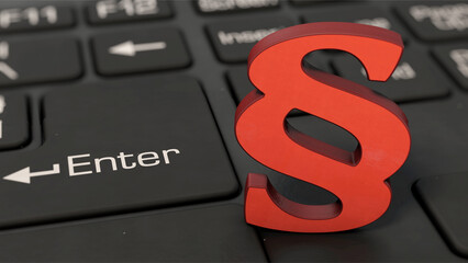 Paragrafensymbol steht auf PC Tastatur