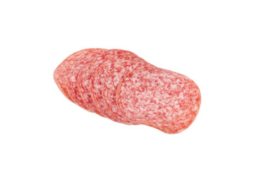 salami meat slice isolated on white or transparent png