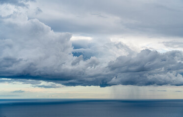 Open sea with stormy clouds