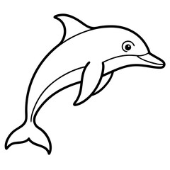 Stylized Dolphin Outline Artwork