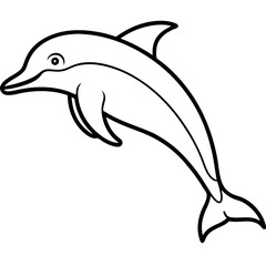 Obraz premium Stylized Dolphin Outline Artwork