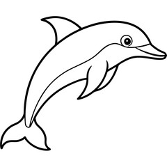 Stylized Dolphin Outline Artwork