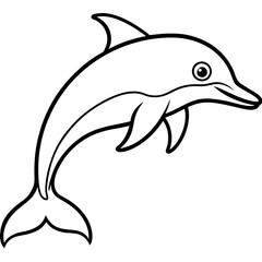 Fototapeta premium Stylized Dolphin Outline Artwork