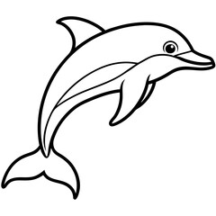 Fototapeta premium Stylized Dolphin Outline Artwork